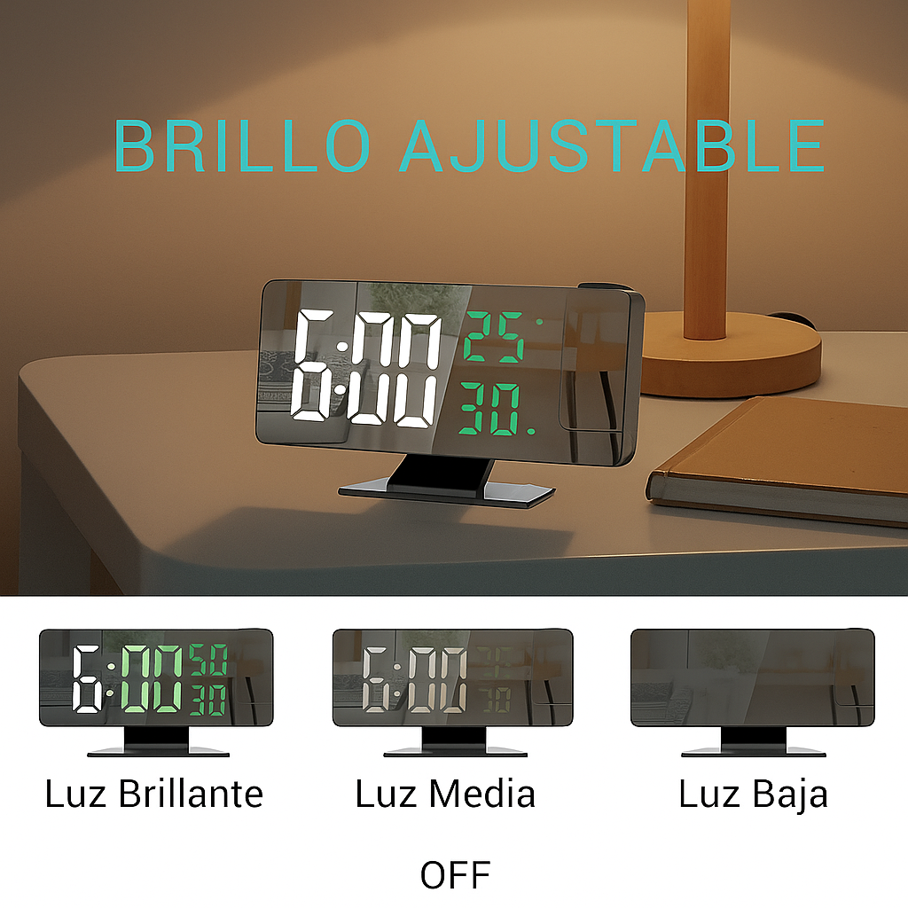 RELOJ CON PROYECCIÓN LED + Envío GRATIS