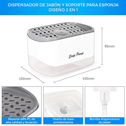 DISPENSADOR DE JABÓN 2 EN 1